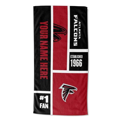 [Personalization Only] Falcons Colorblock Personalized Beach Towel