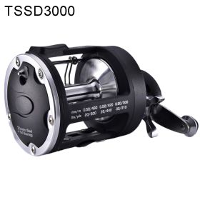 Trolling Fishing Reel Saltwater Right Hand Sea Bait Casting Fishing Reel Black (Option: TSSD3000 metal wire cup)